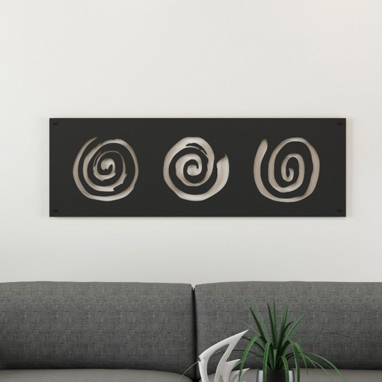 Spiral Desenli Metal Tablo Spiral Desenli Siyah Metal Tablo