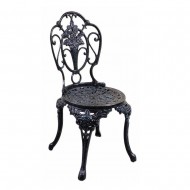 Ferforje Kolsuz Sandalye Gül Desenli
